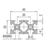 Aluminium Profile PG20 20x40 - 6 Slots