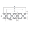 Aluminium Profile PG20 20x80 - 10 Slots