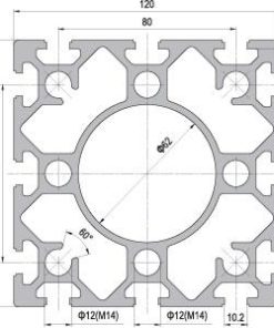 120 x 120 Aluminium Modular Profile - 12 Slots - DIY-Geek