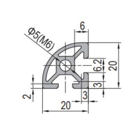 20 x R 90 Aluminium Modular Profile - 2 Slots - DIY-Geek