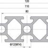 40 x 120 Aluminium Modular Profile - 8 Slots Heavy - DIY-Geek