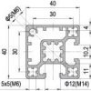 40 x 40 Aluminium Modular Profile - 2 Slots Type A - DIY-Geek
