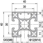 40 x 40 Aluminium Modular Profile - 3 Slots - DIY-Geek