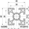 40 x 40 Aluminium Modular Profile - 4 Slots Light - DIY-Geek