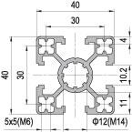 40 x 40 Aluminium Modular Profile - 4 Slots Light - DIY-Geek