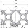 40 x 80 Aluminium Modular Profile - 6 Slots Heavy - DIY-Geek