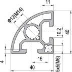 Aluminium Profile PG40 40x40 R90 - 2 Slots - DIY Geek