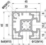 45 x 45 Aluminium Modular Profile - 2 Slots Tybe A - DIY-Geek