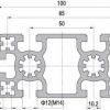 50 x 100 Aluminium Modular Profile - 6 Slots - DIY-Geek