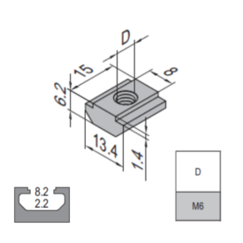 Pre-Set Nut - 8 - M6 Nickel Plated Steel