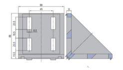 Die Cast Bracket PG45 90x90 Set H