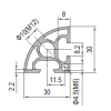 Aluminium Profile PG30 30x30 - R90 2 Slots