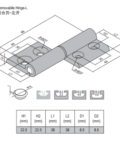 Removable Hinge PG45/45 Left