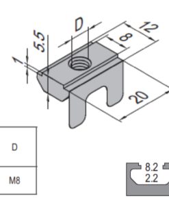 Subsequent Nut M8 PG30 Zinc Plated Steel