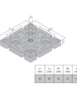 Mounting Plate PG30 60x60 Steel M16