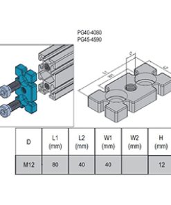 Mounting Plate PG40 40x80 M12