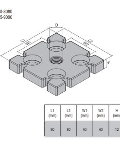 Mounting Plate PG40 80x80 Zinc Alloy M12