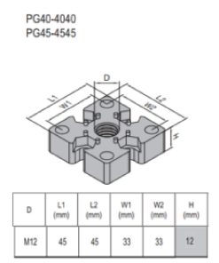 Mounting Plate PG40 45x45 Zinc Alloy