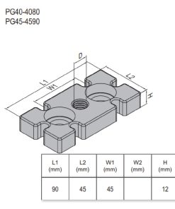 Mounting Plate PG45 45x90 M16 Zinc Alloy