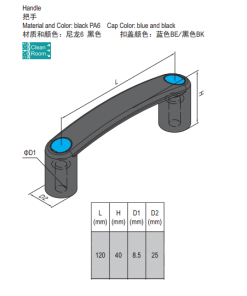 PA Handle For Slot 8 - Black Handle Cap