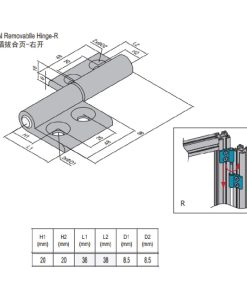Removable Hinge PG40/40 Right Set