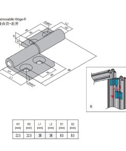 Removable Hinge PG45/45 Right Set