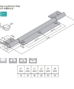 Long Aluminum Hinge PG30/30