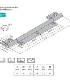 Long Aluminum Hinge PG40/40