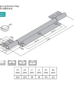 Long Aluminum Hinge PG45/45