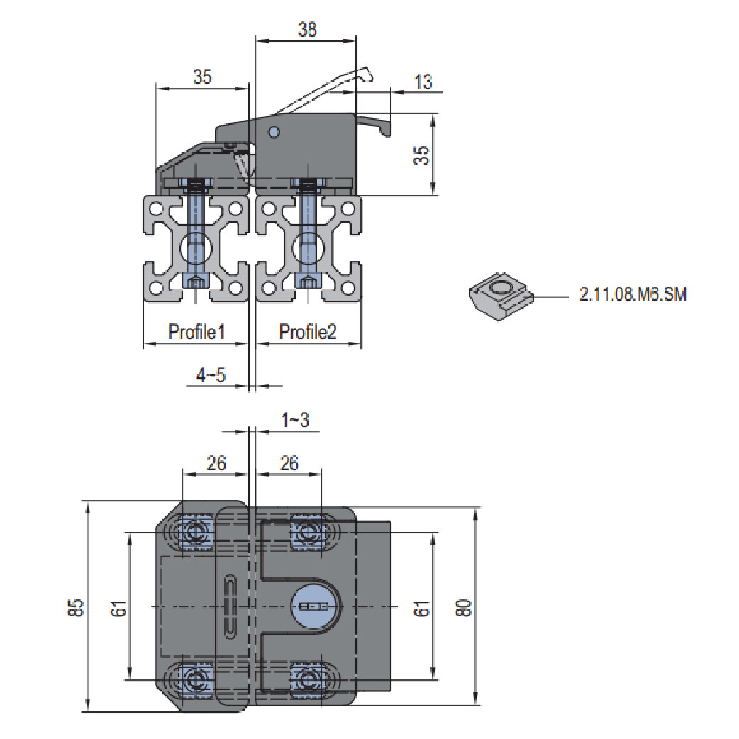 Lock 4545 Incl. Screw Set