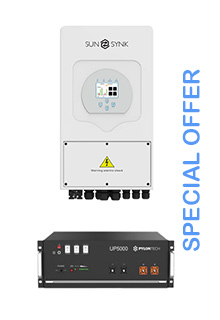 1 x Sunsynk 5kW and 1 x Pylontech UP5000 4.8kWh Battery Combo Special