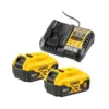 DEWALT 2 x 18V 5Ah XR Batteries and Charger Kit | DCB1104P2